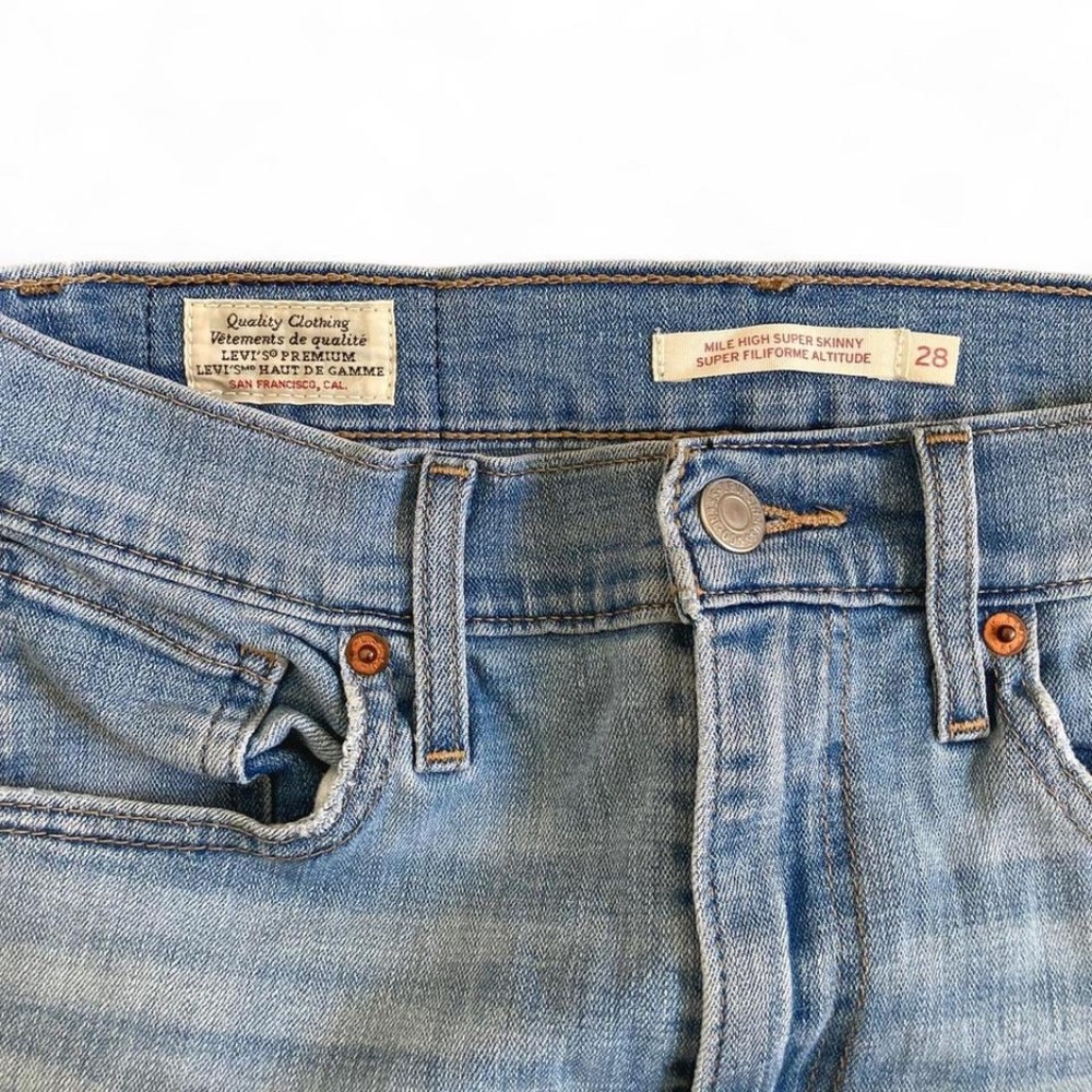 Levi's Mile High skinny jeans 28W x 30L medium blue - Picture 4 of 8